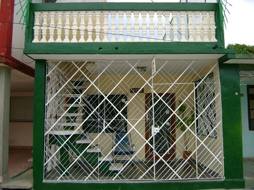 'House front' Casas particulares are an alternative to hotels in Cuba.