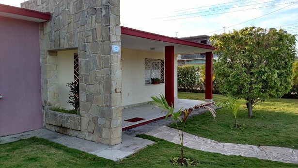 'House front' Casas particulares are an alternative to hotels in Cuba.