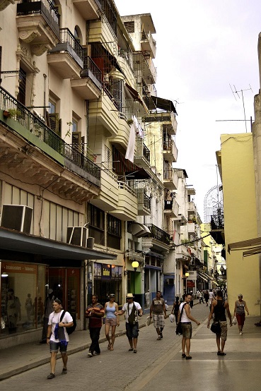 'Building View (Obispo street)' Casas particulares are an alternative to hotels in Cuba.