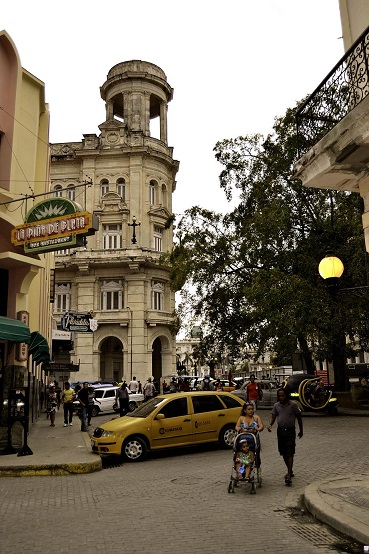 'View from Obispo street (outside the building)' Casas particulares are an alternative to hotels in Cuba.