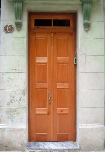 'Building front door' Casas particulares are an alternative to hotels in Cuba.