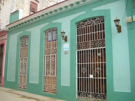 'House front' Casas particulares are an alternative to hotels in Cuba.