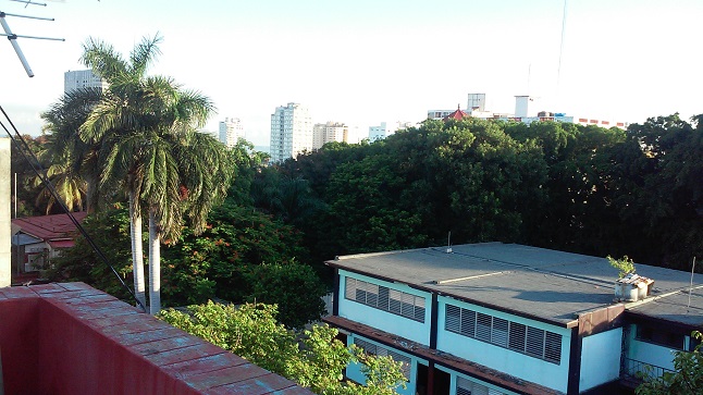 'View from the roof terrace' Casas particulares are an alternative to hotels in Cuba.