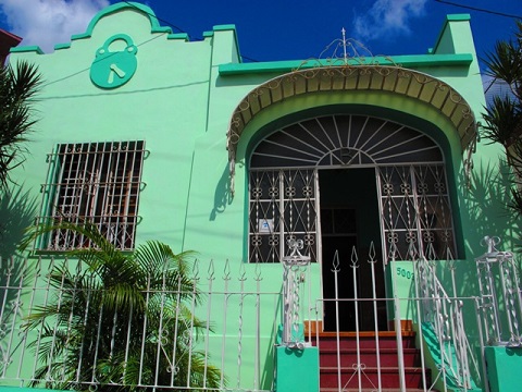 'House front' Casas particulares are an alternative to hotels in Cuba.