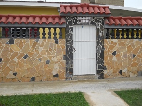 'House entrance' Casas particulares are an alternative to hotels in Cuba.