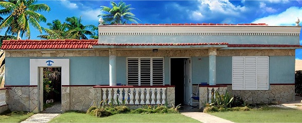 'House front' Casas particulares are an alternative to hotels in Cuba.