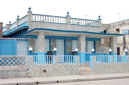 'House front' Casas particulares are an alternative to hotels in Cuba.