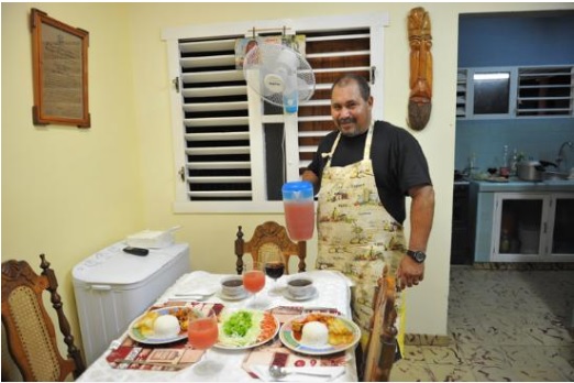 'Cena y Anfitrion' Casas particulares are an alternative to hotels in Cuba.