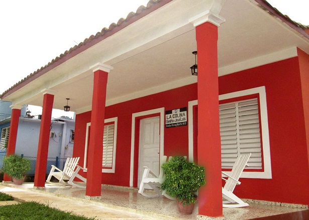 'House front' Casas particulares are an alternative to hotels in Cuba.