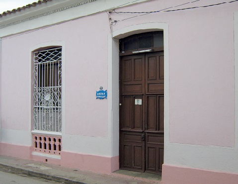 'House front' Casas particulares are an alternative to hotels in Cuba.