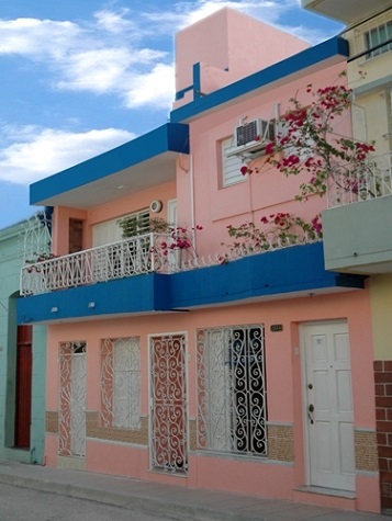 'House front' Casas particulares are an alternative to hotels in Cuba.