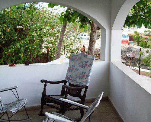 'terrace' Casas particulares are an alternative to hotels in Cuba.