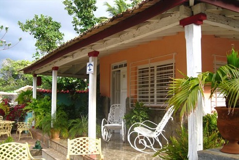 'House front' Casas particulares are an alternative to hotels in Cuba.